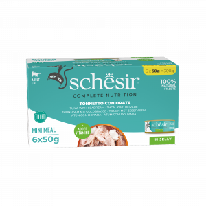 Schesir Latas Multipack Atún con dorada 6x50gr alimento completo
