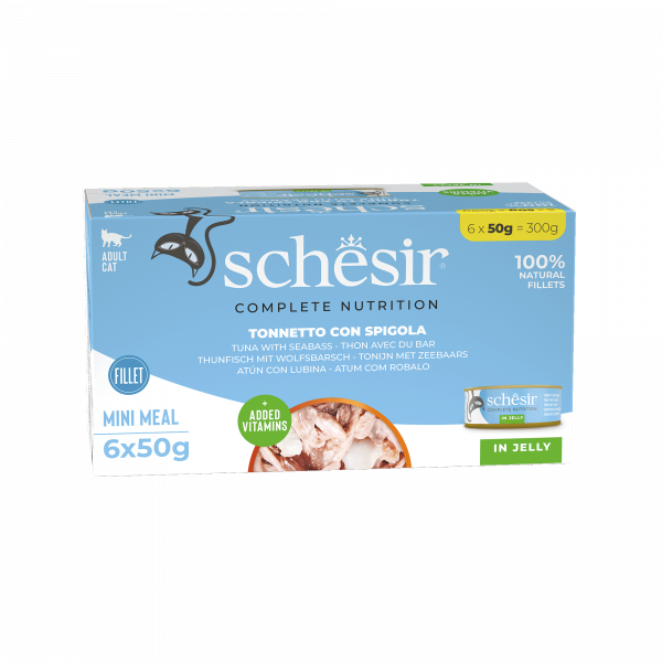 Schesir Latas Multipack Atún con lubina 6x50gr alimento completo
