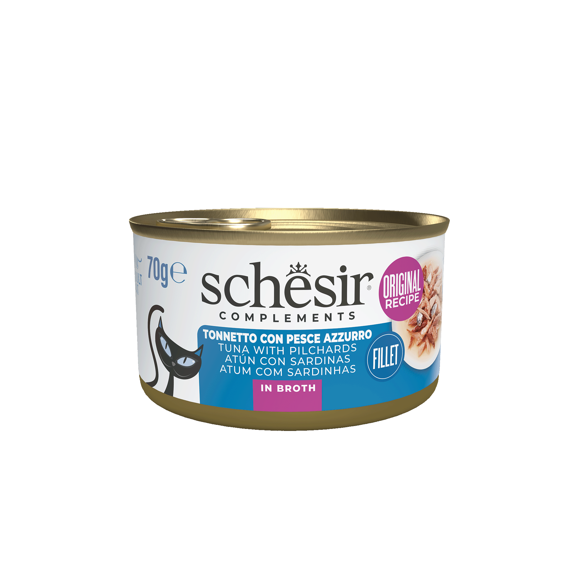Schesir Lata Atún con pescado azul caldo 70g