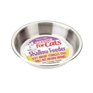 Shallow Stainless Steel Cat Dish 500ml