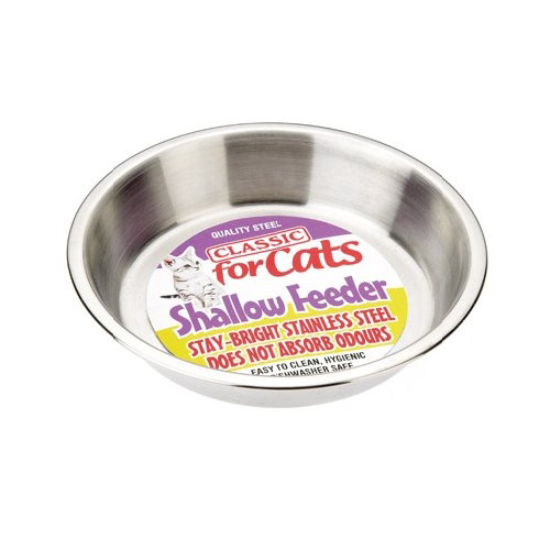 Shallow Stainless Steel Cat Dish 500ml