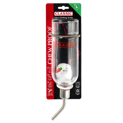 Bebedero Classic de cristal para roedores 750 ml