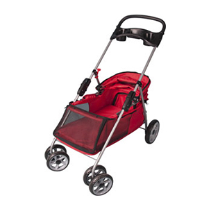 Cochecito rojo para perros