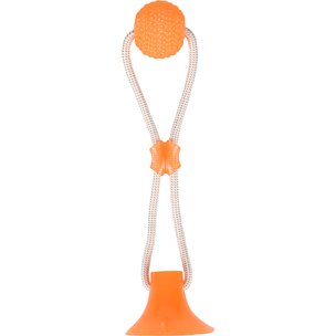 Pelota con ventosa naranja de goma