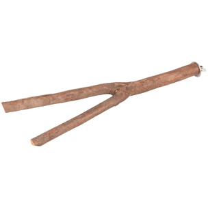 Palo madera en forma de V con rosca para jaula 31 cm