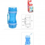 2 EN 1 TAZA DE VIAJE PARA AGUA + COMIDA BASSIE AZUL 9,5x8,5x21CM - Imagen 2