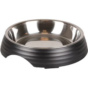 COMEDERO GATO ASCHAU ACANALADO NEGRO MATTTE 160 ml
