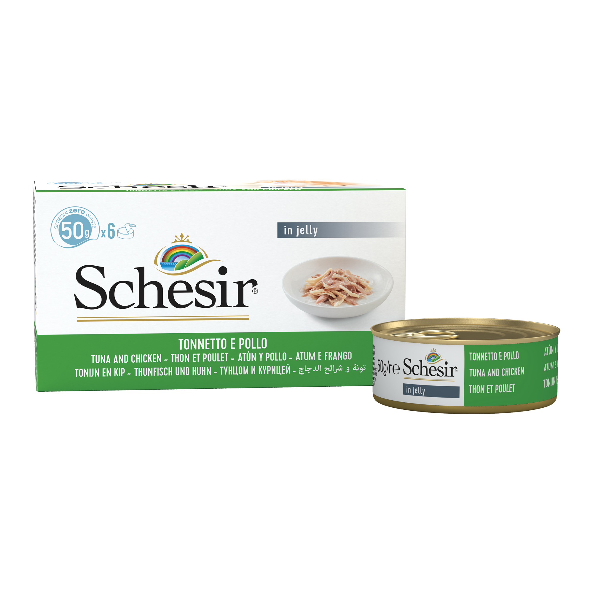 Schesir Latas Multipack Atún y filetes de pollo 6x50gr