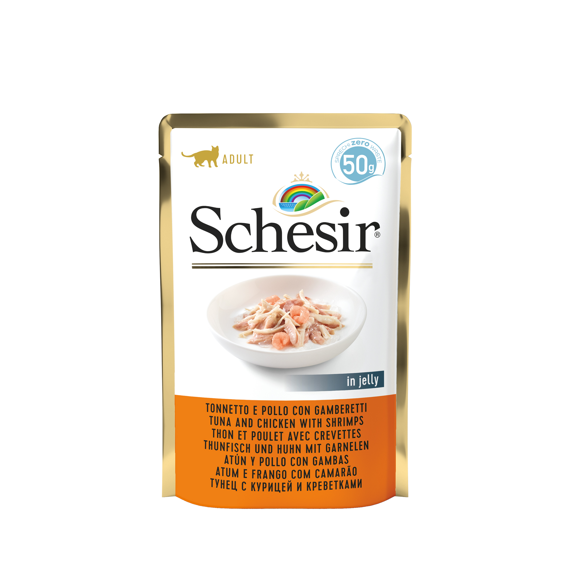 Schesir Sobre Atún y pollo con gambas 50g