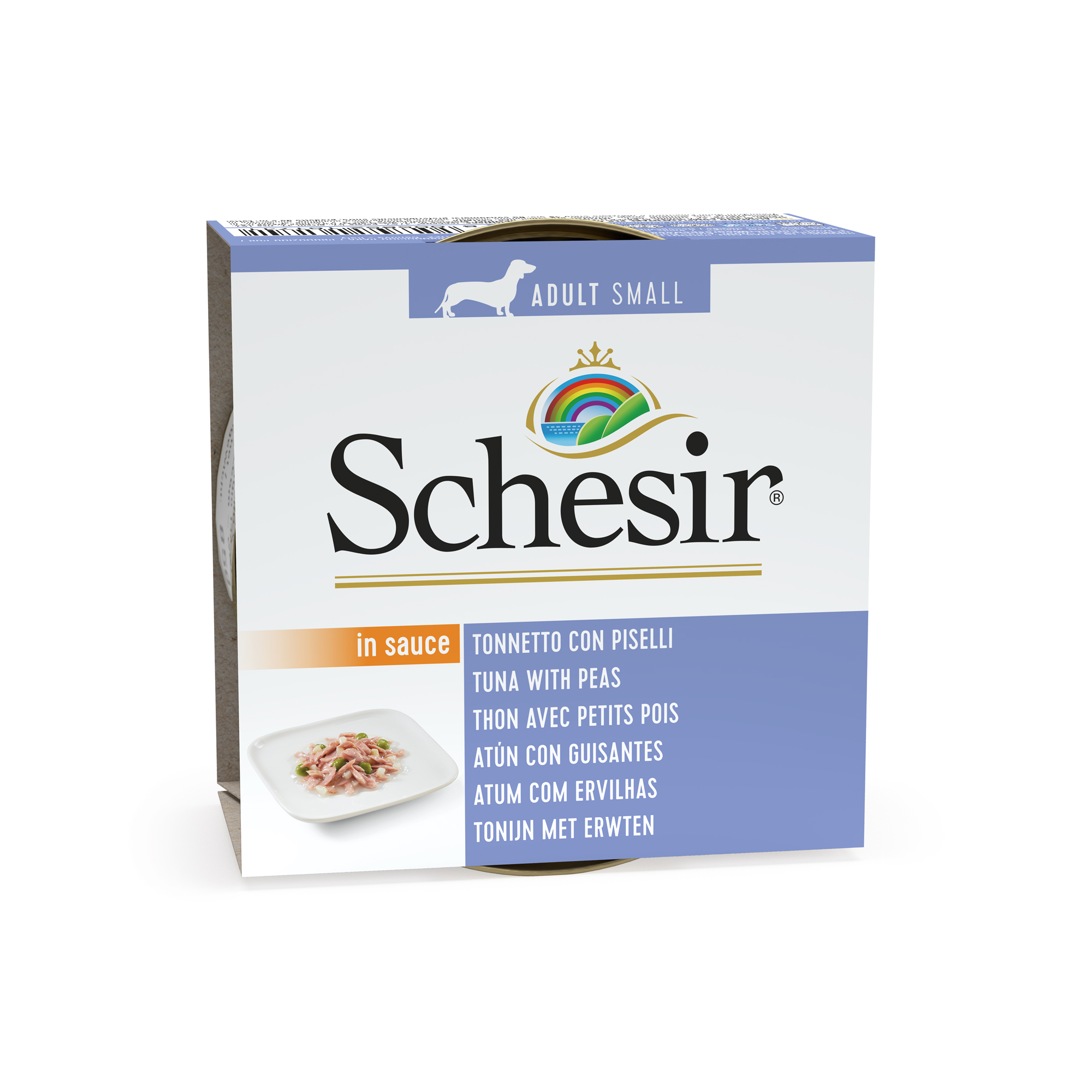 Schesir Lata perro 85 gr atún con guisantes