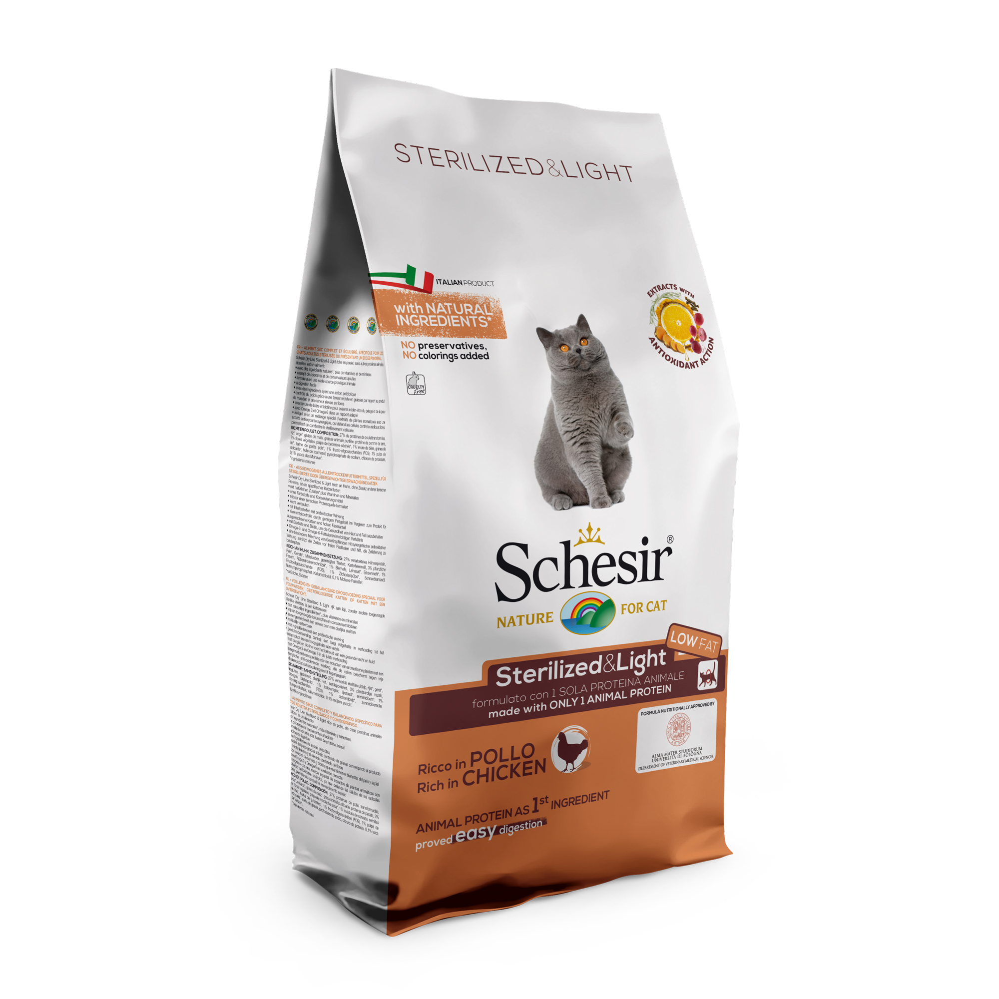 Schesir Esterilizado y light con pollo 10Kg