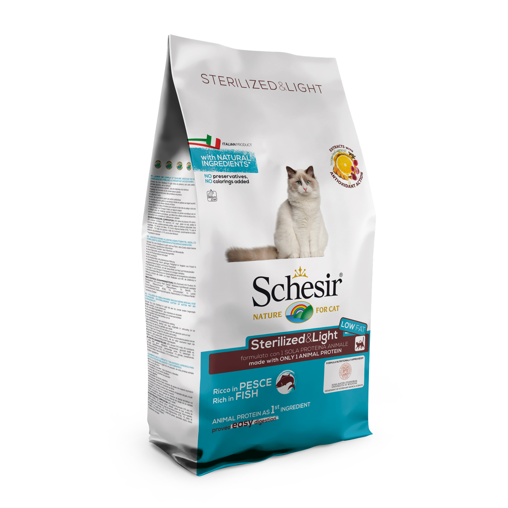 Schesir Esterilizado y light con pescado 10Kg