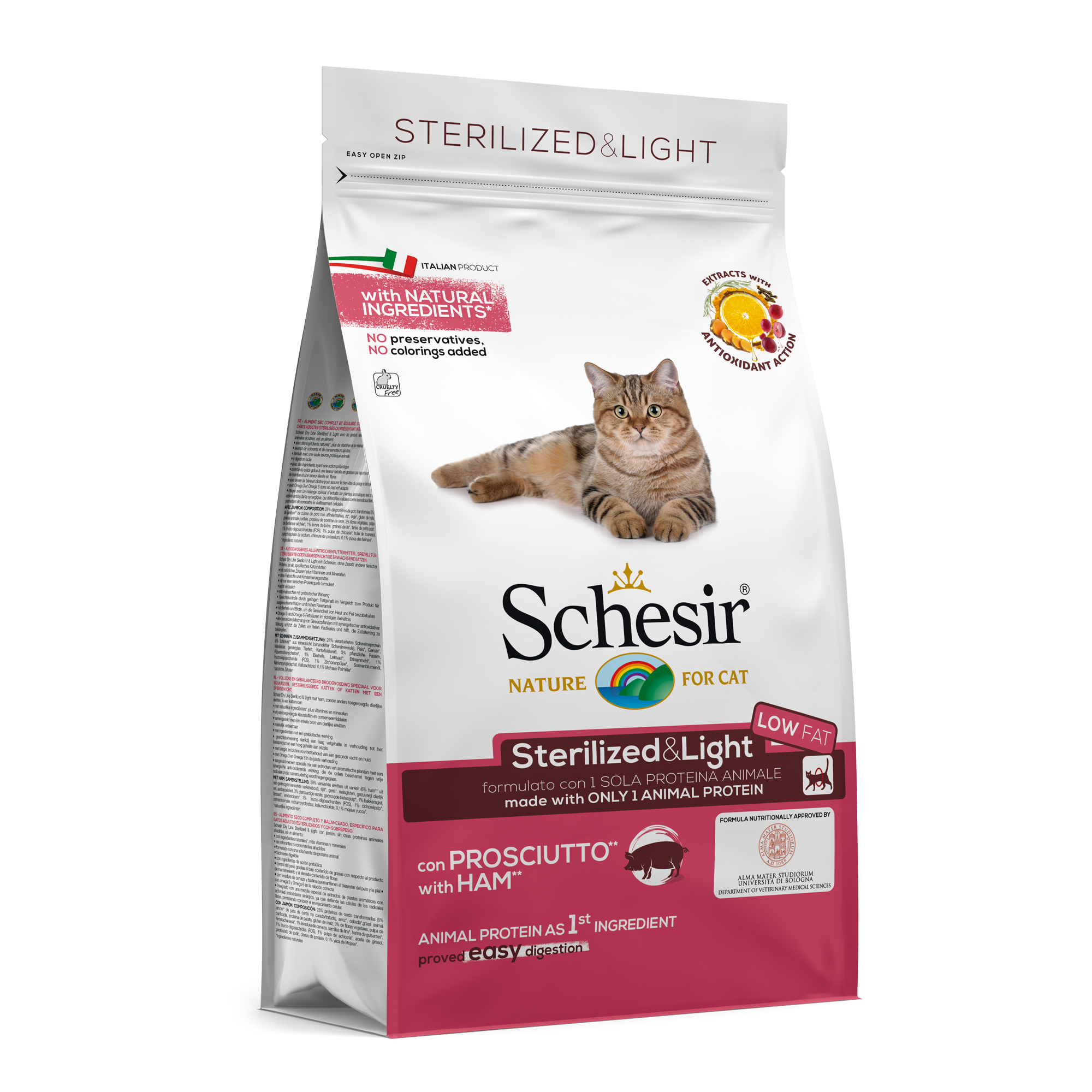 Schesir Esterilizado y light con jamón 400gr