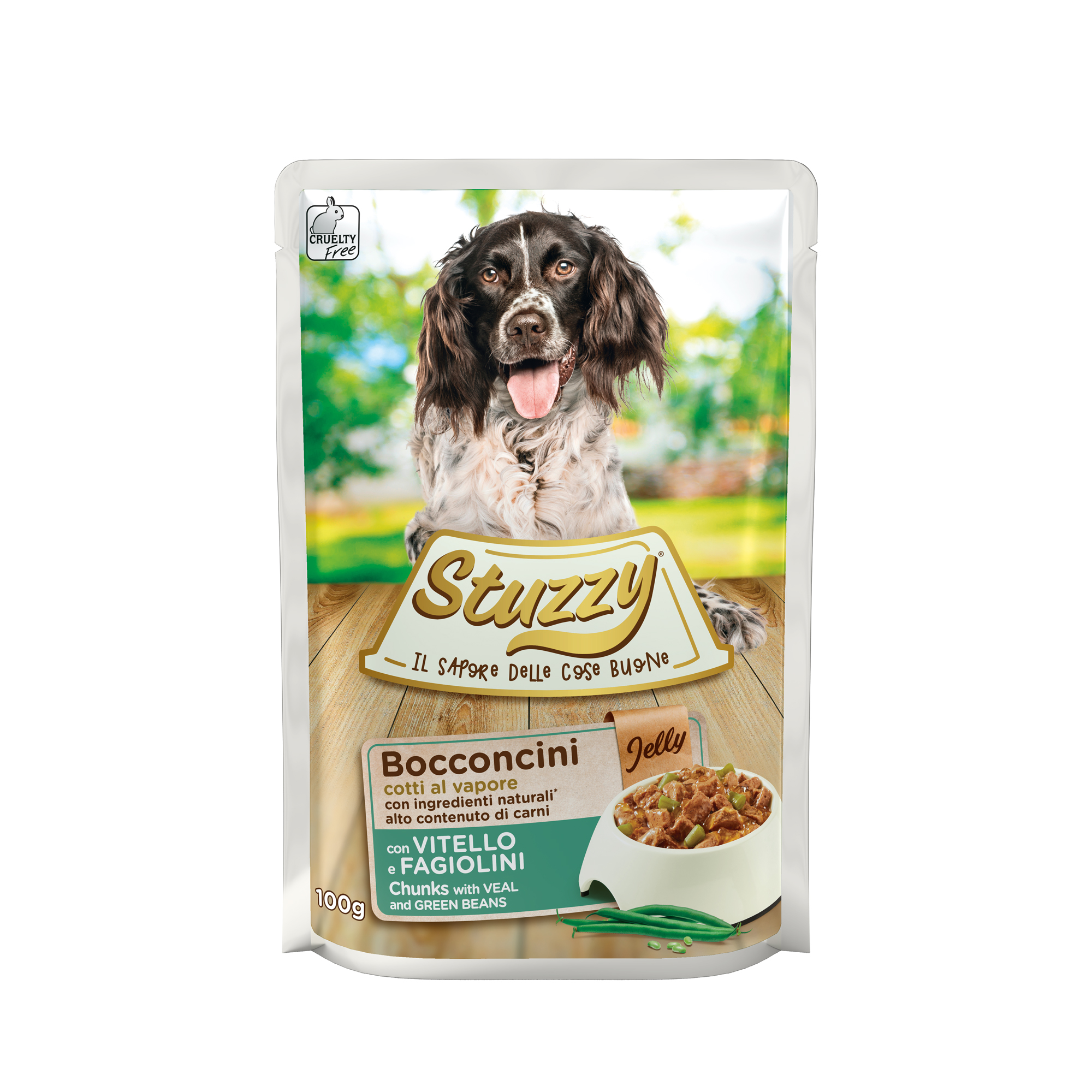 Stuzzy Dog Sobres Con ternera con judía verde 100g