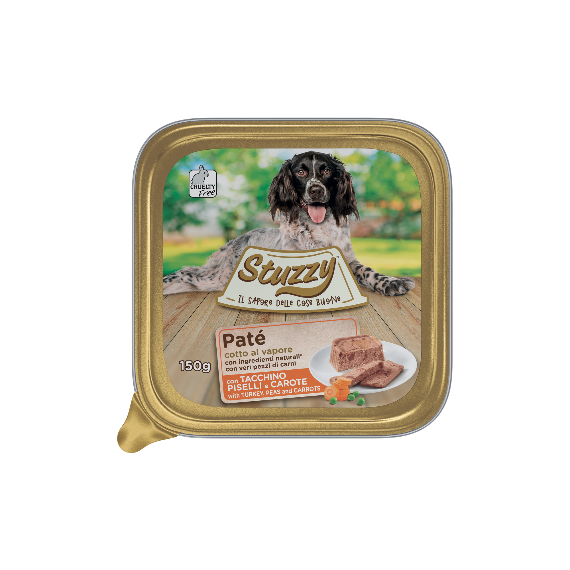 Mister Stuzzy Dog Tarrinas Aluminio Pavo con guisantes y zanahorias 150 gr