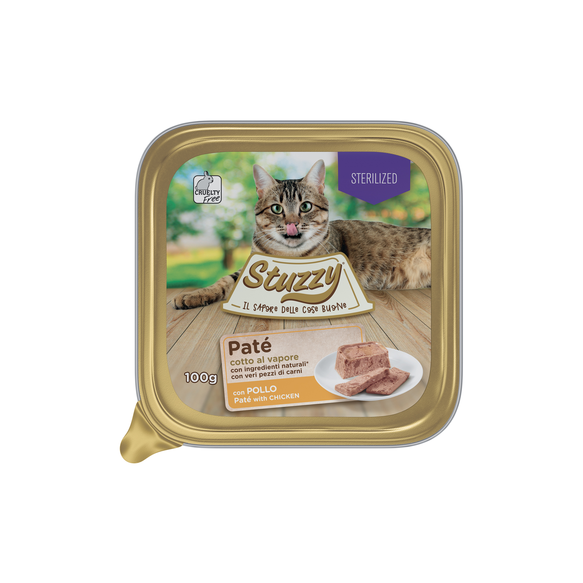 Mister Stuzzy Cat Tarrinas Aluminio Pollo para gatos esterilizados 100 gr