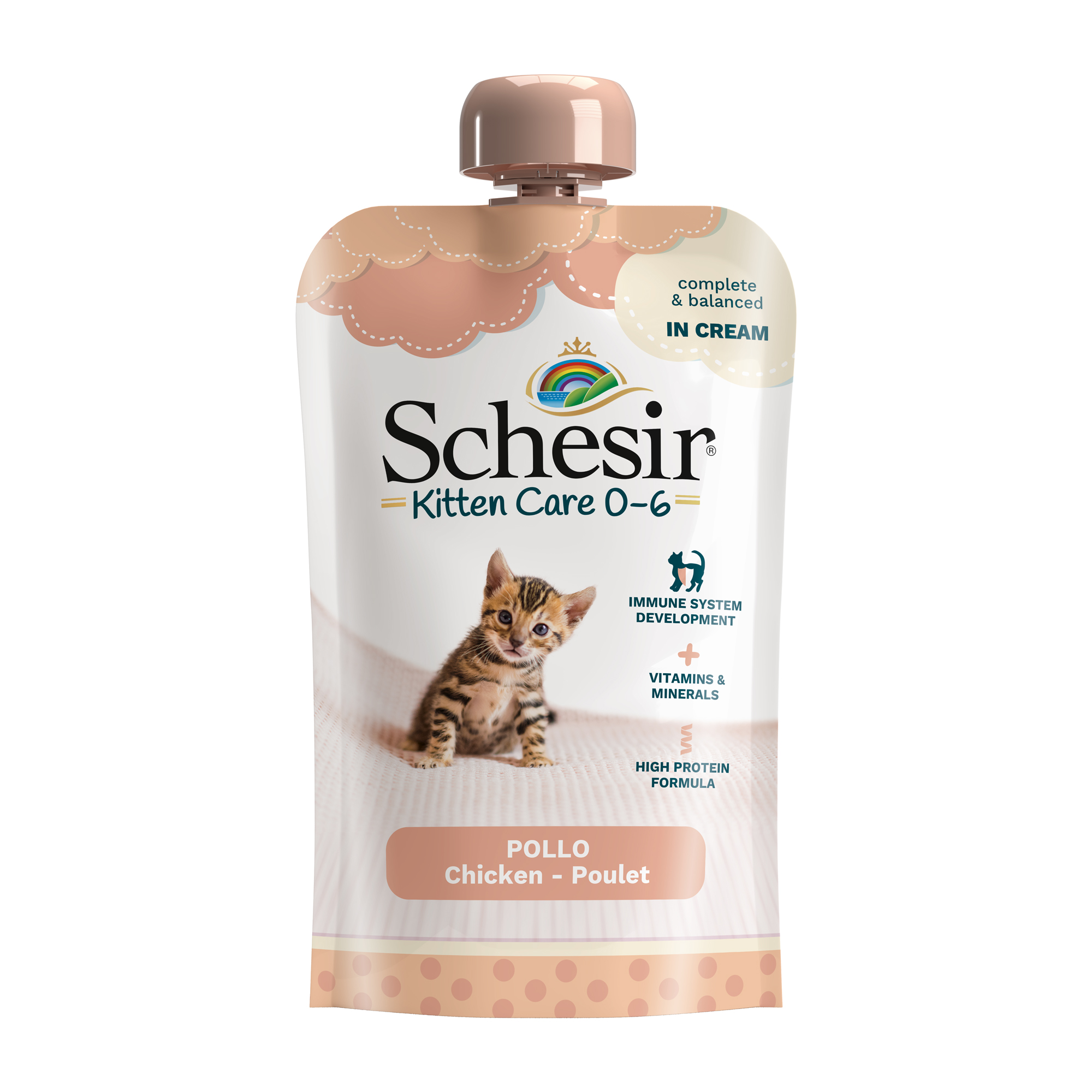 Schesir kitten crema  pollo   0-6 meses 150 gr