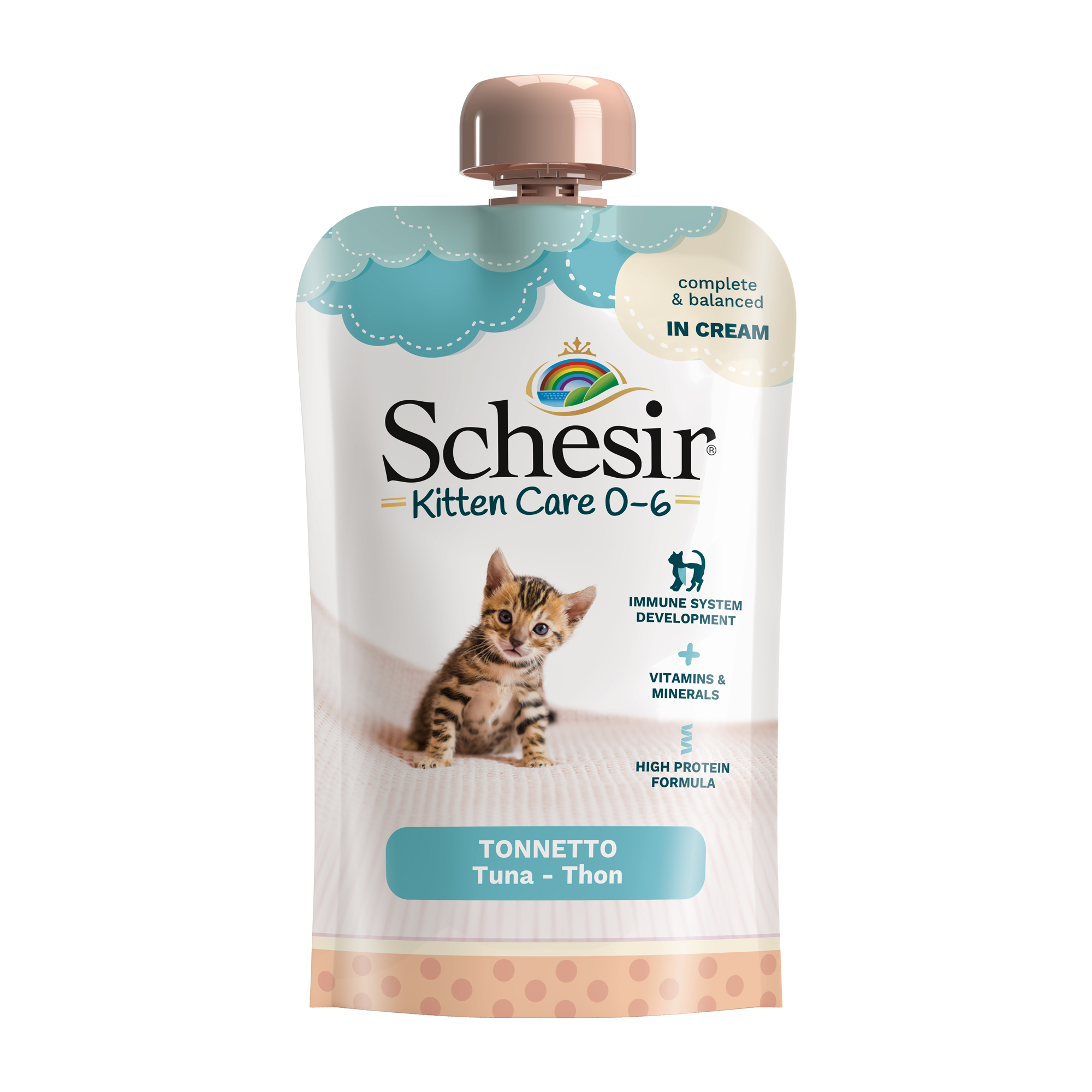 Schesir kitten crema  atún 0-6 meses 150 gr
