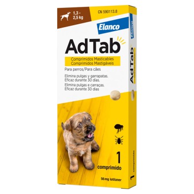 AdTab Comprimido Masticable Antiparasitario 1.3-2.5 kg