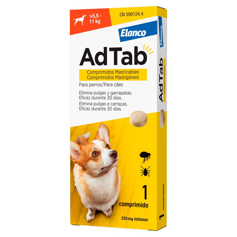 AdTab Comprimido Masticable Antiparasitario 5.5-11 kg