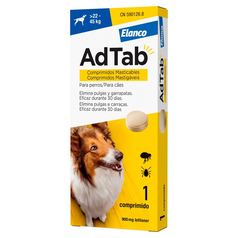 AdTab Comprimido Masticable Antiparasitario 22 -44 kg