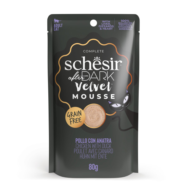 SCHESIR POUCH AFTER DARK VELVET POLLO CON PATO 80 GR