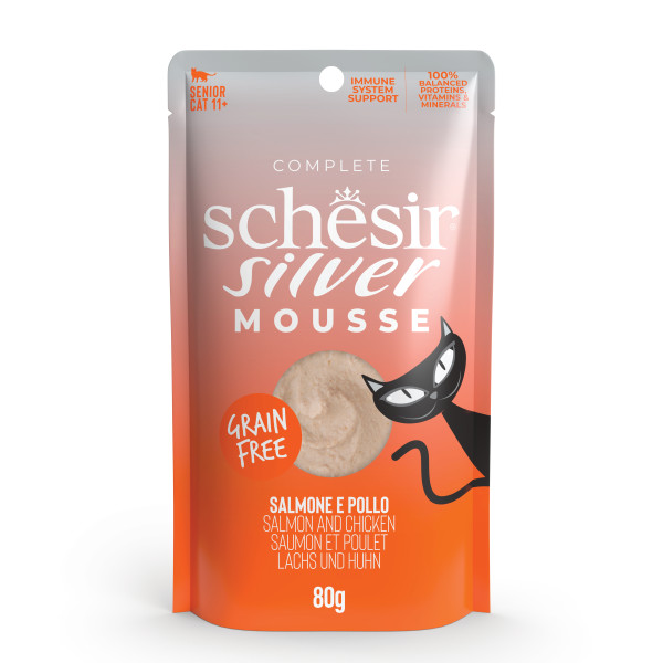 SCHESIR SILVER POUCH MOUSSE SALMÓN CON POLLO  80 GR