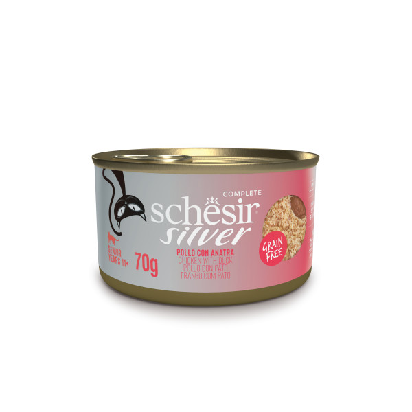 SCHESIR SILVER MOUSSE POLLO CON PATO 70 GR