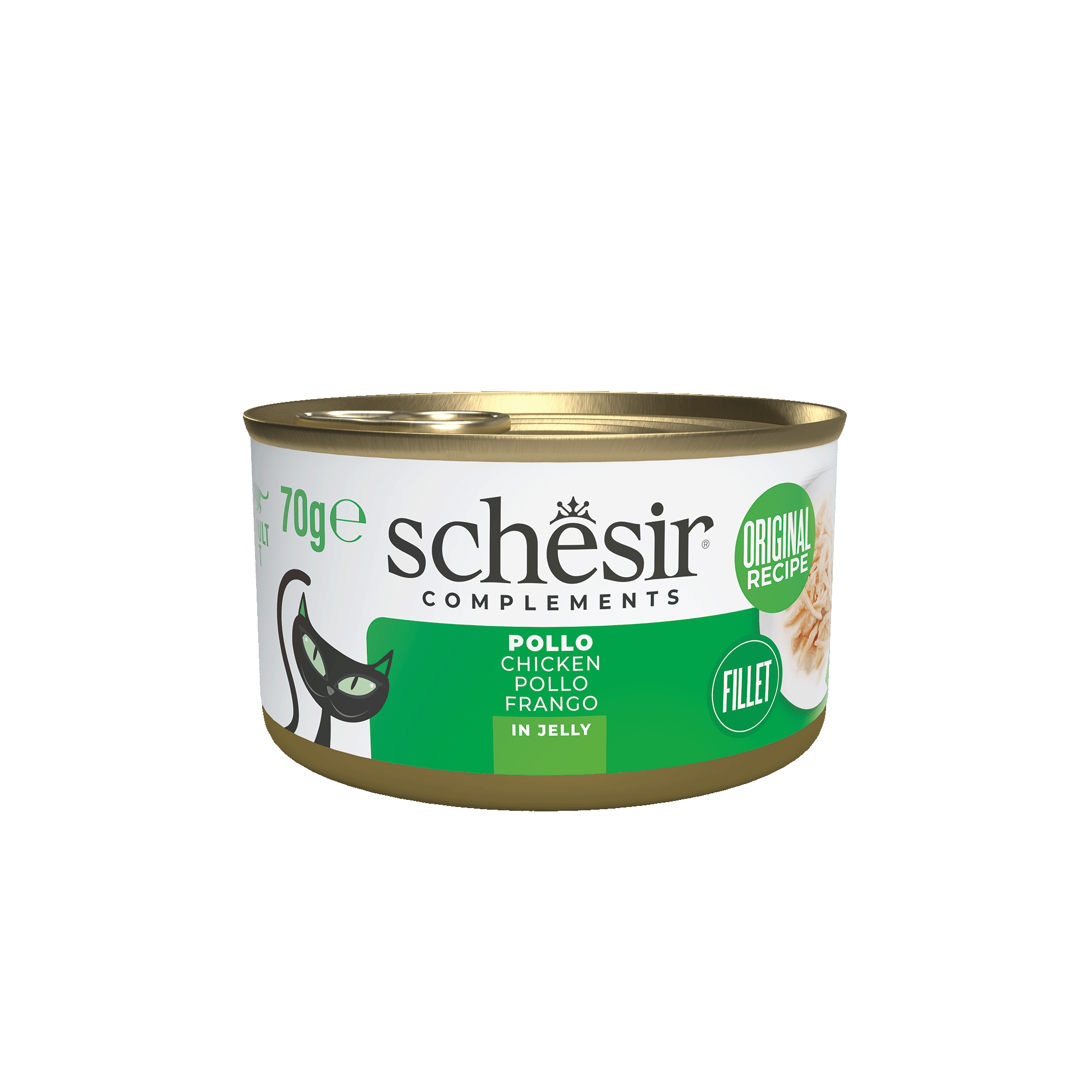 Schesir Lata Filetes de pollo 70g en gelatina