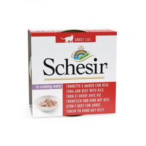Schesir Lata Atún y anchovetas pequeña con arroz al natural 85g formato antiguo