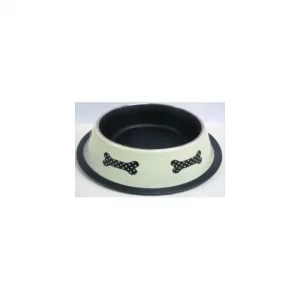 COMEDERO ANTIDESLIZANTE ACERO DELUXE HUESO 12 CM