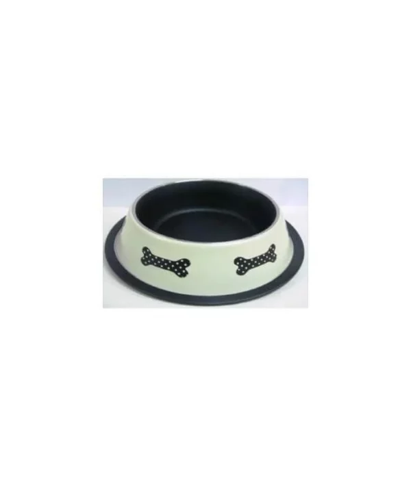 COMEDERO ANTIDESLIZANTE ACERO DELUXE HUESO 25 cm /2700ml