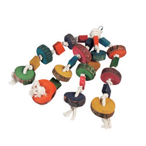 Juguete Loro percha + abalorios (4 cuerdas)