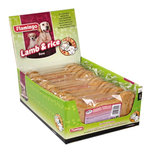 Galletas de arroz y cordero envasado