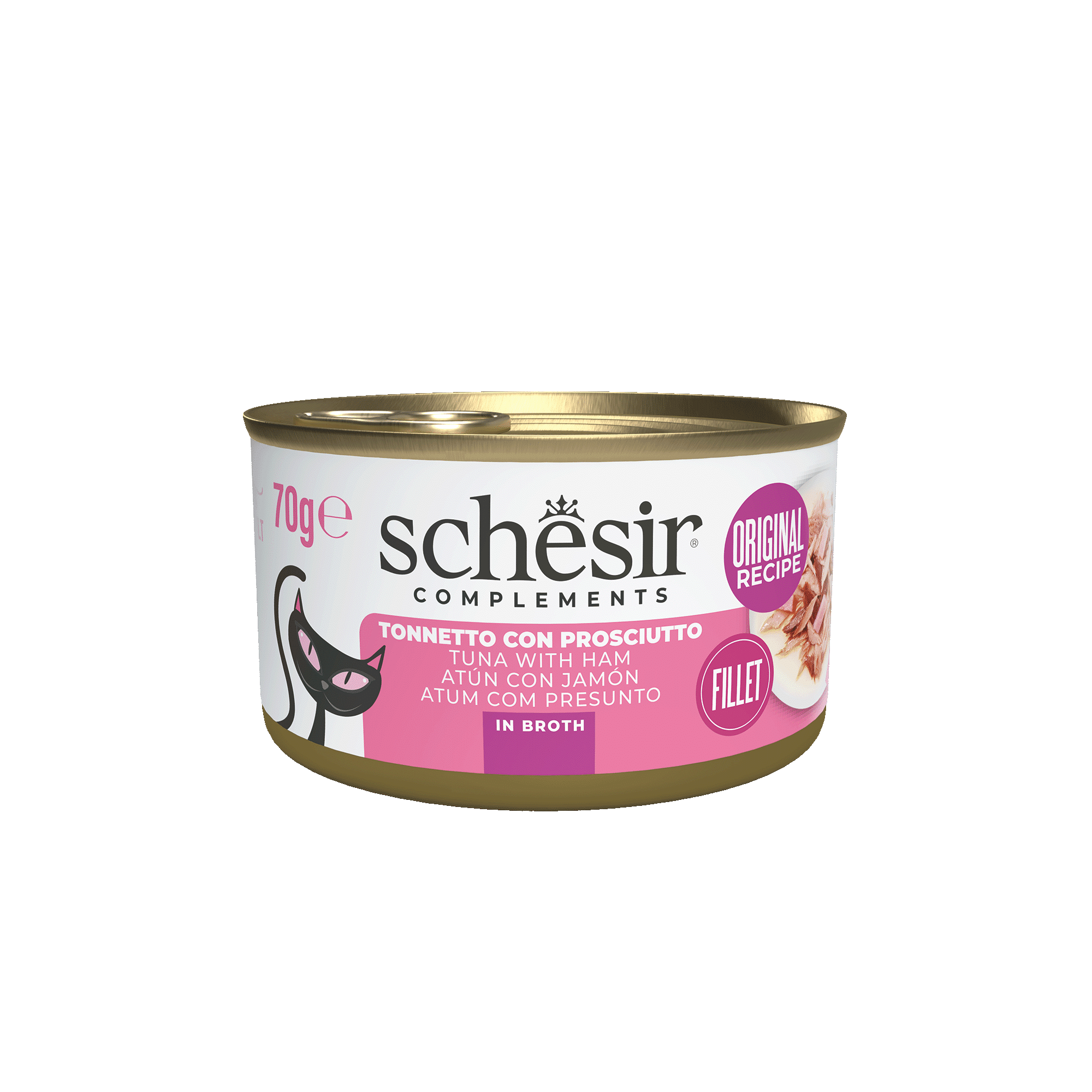 schesir lata atún con jamón en caldo 70 gr