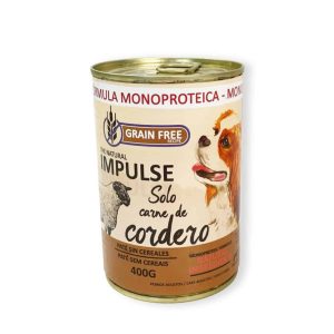 lata perro impulse 400 gr cordero