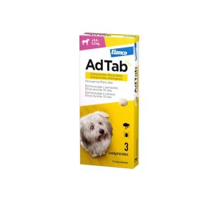 AdTab Comprimido Masticable Antiparasitario 2.5 -5,5 KG 3 COMPRIMIDOS