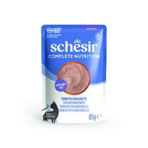 SCHESIR SOBRES 85 gr ATÚN CON ANCHOETAS  EN MOUSSE NUTRICIÓN COMPLETA